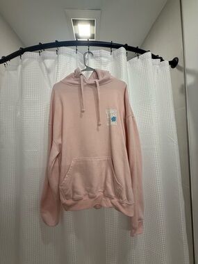 Light Pink Graphic Hoodie with Front Pocket